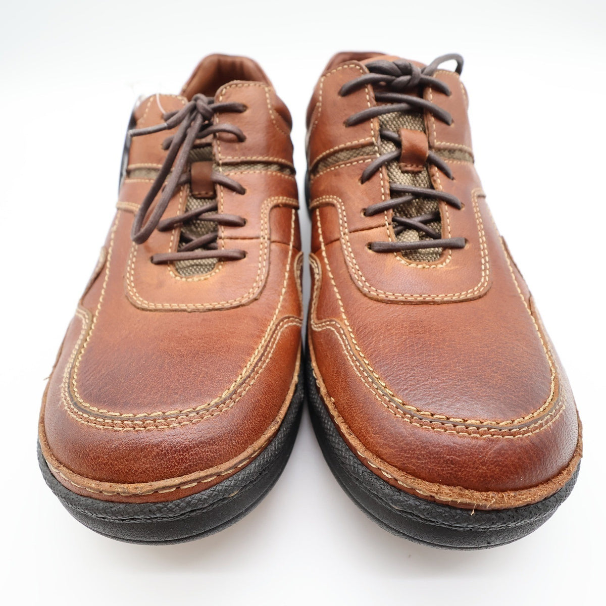 Hush Puppies Pathway Oxford Shoes Mens 9 M Tan Leather OrthoLite Bounce H100746 - take2supply