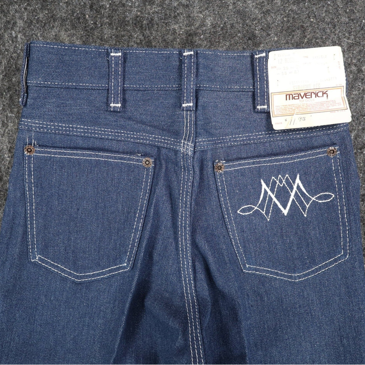 Maverick Straight Leg Jeans Boys 12 Regular Vintage 70s Blue Deadstock USA NWT - take2supply