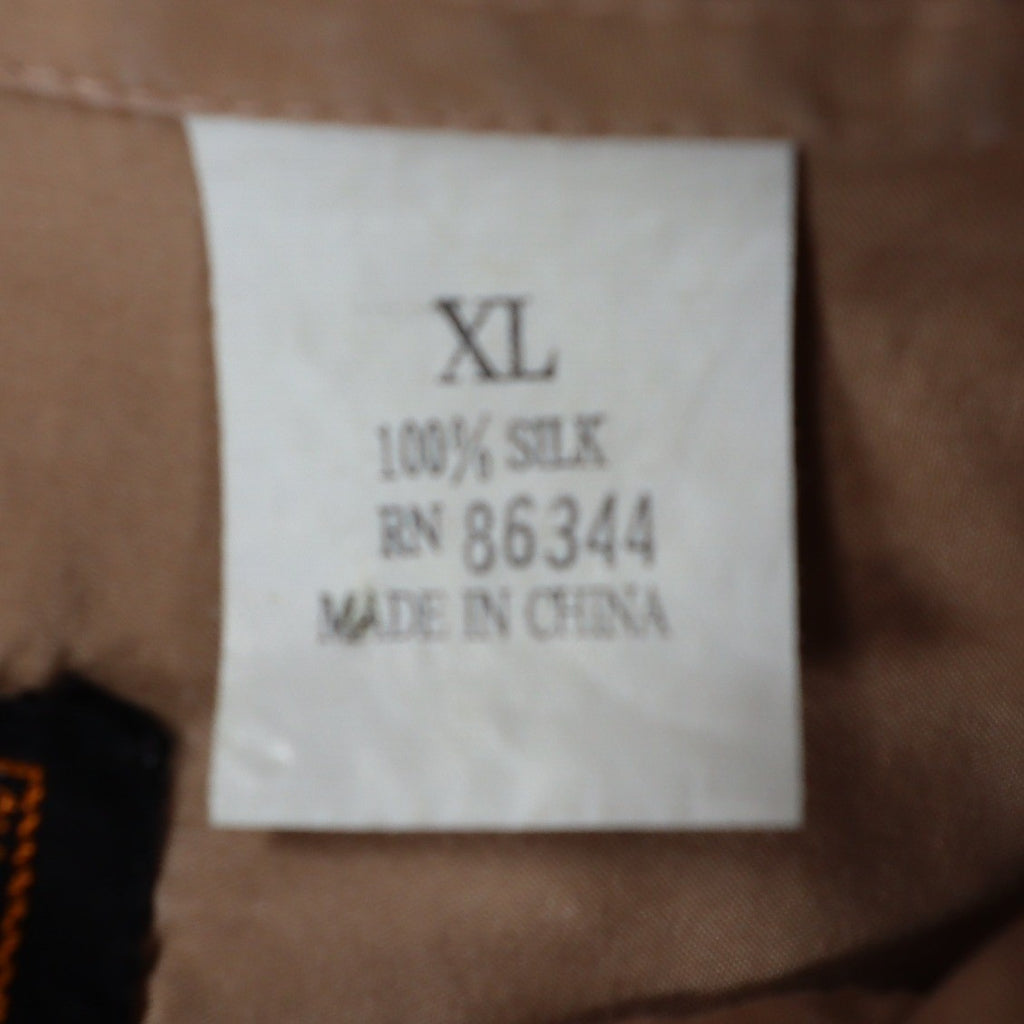 AFMK Collection by Moda Shirt Mens XL Tan 100% Silk Short Sleeve Button Down - take2supply