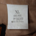 AFMK Collection by Moda Shirt Mens XL Tan 100% Silk Short Sleeve Button Down - take2supply