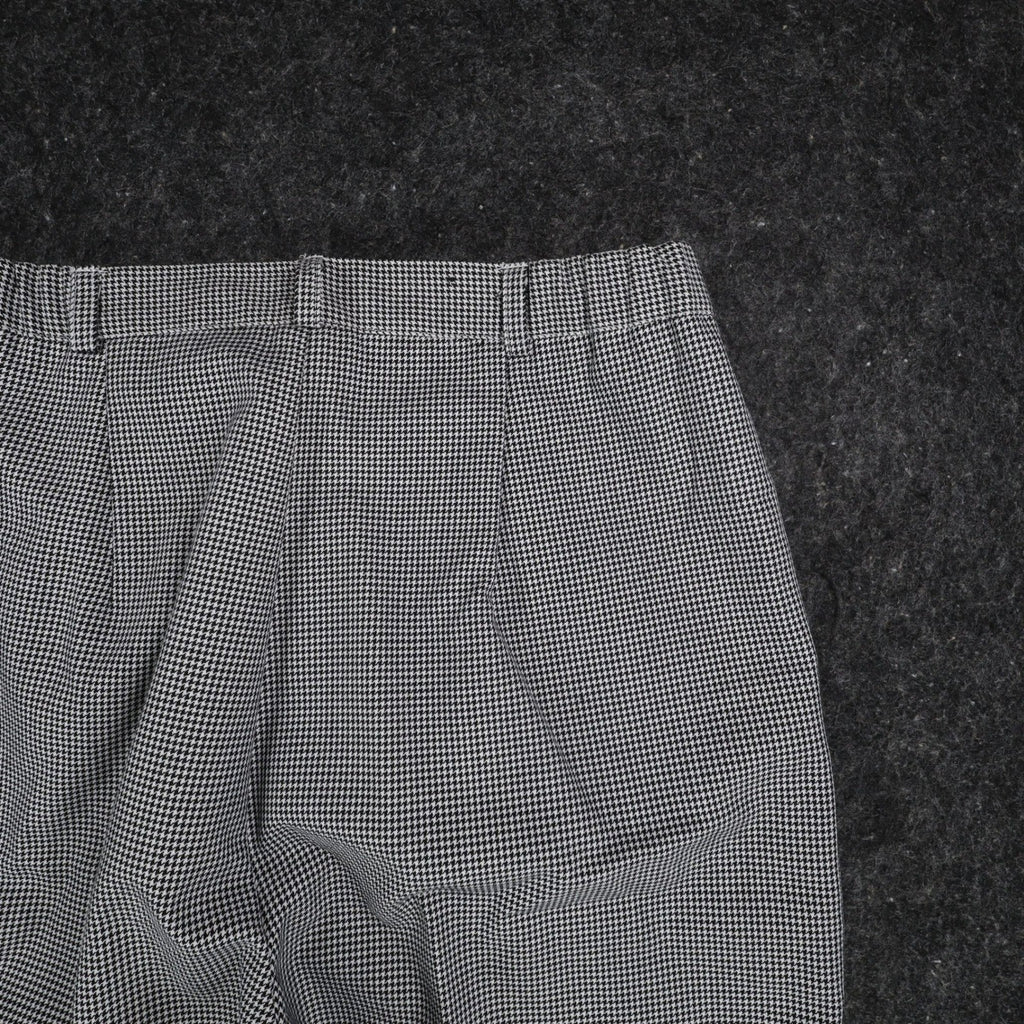 Southern Lady Dress Pants Womens 10 Petite Black White Houndstooth Pleated New - take2supply