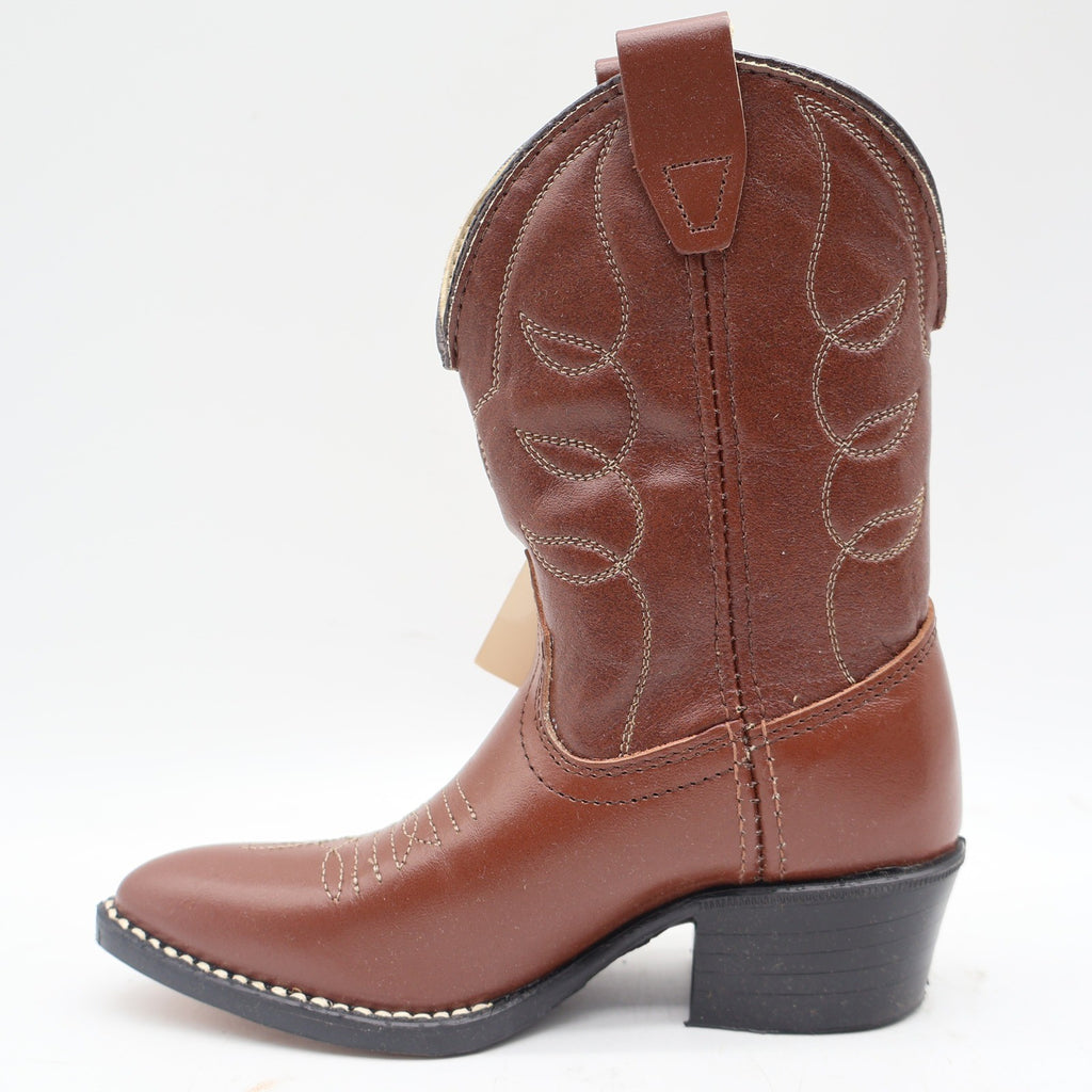 Acme Cowboy Boots Kids Size 10 D Vintage Brown Leather Made in USA NIB 2406 - take2supply