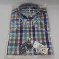 Cotton Traders Plaid Shirt Mens Medium Royal Blue Orange Check Button Down NWT - take2supply