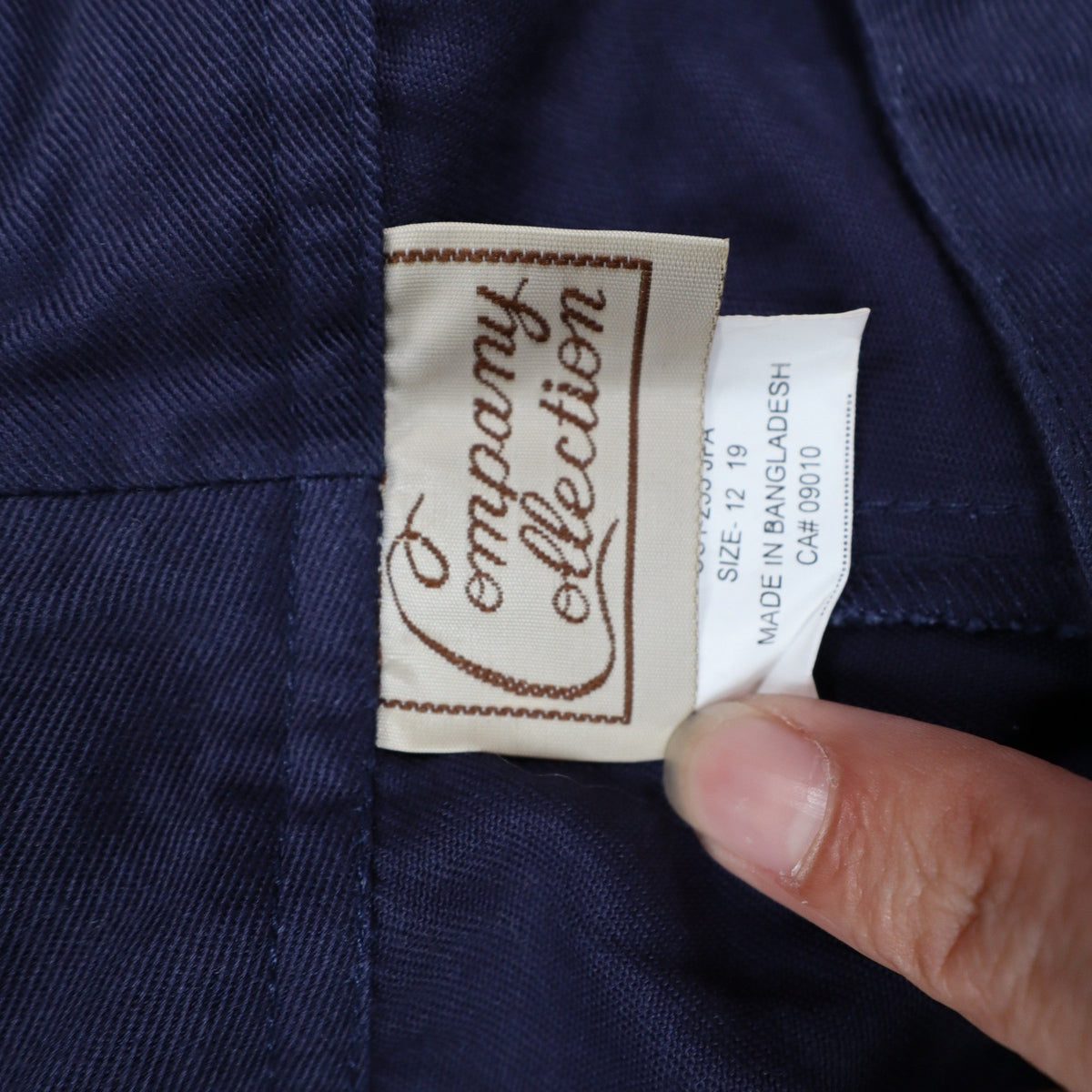 Company Collection Trousers Womens 12 Vintage Chic Navy Cotton Straight Leg C992 - take2supply