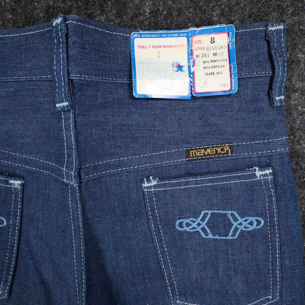 Vintage Young Maverick Boys Jeans Size 8 Blue Flare Leg USA NWT - take2supply