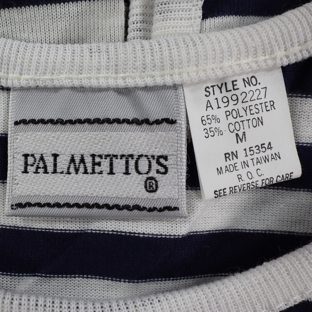 Palmetto's Striped Tank Top Womens Medium Vintage Deadstock Navy White A1992227 - take2supply