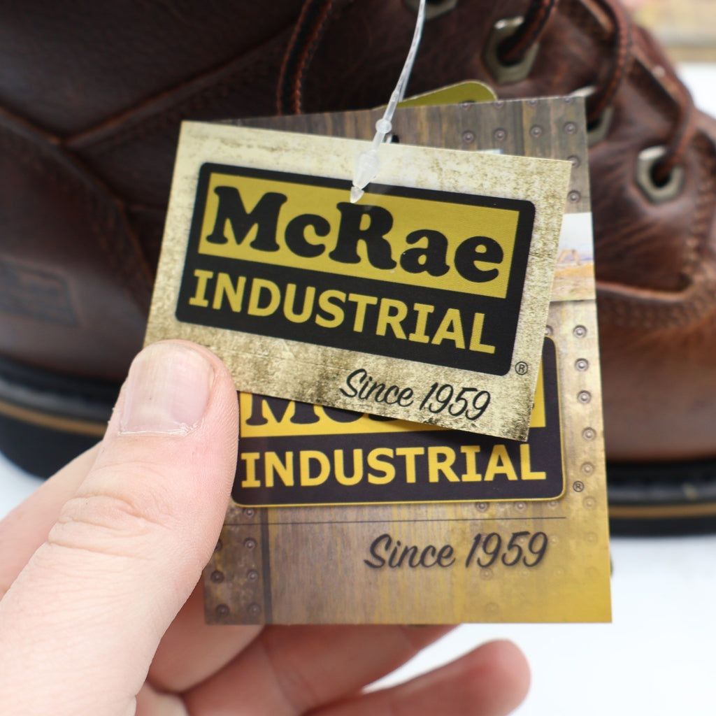 McRae Industrial Work Boots Mens 9.5 Brown Leather EH NST Lace Up MR88122 NEW - take2supply