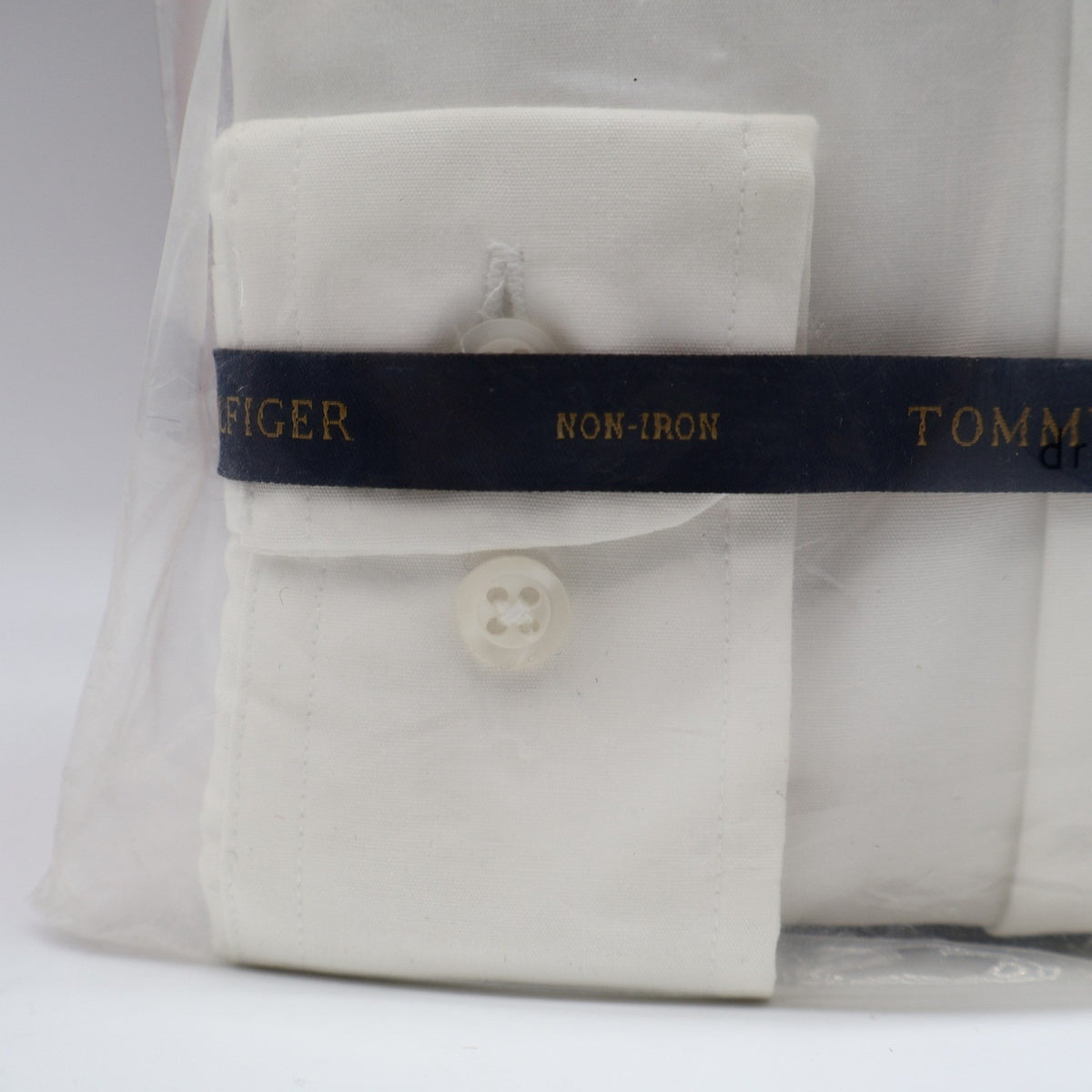 Tommy Hilfiger Shirt Boys 6 White Non Iron Cotton Long Sleeve Crest Cuff NWT - take2supply