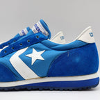 Converse Road Star Boys Size 3.5 Vintage 80s Blue White Nylon Suede Sneakers - take2supply
