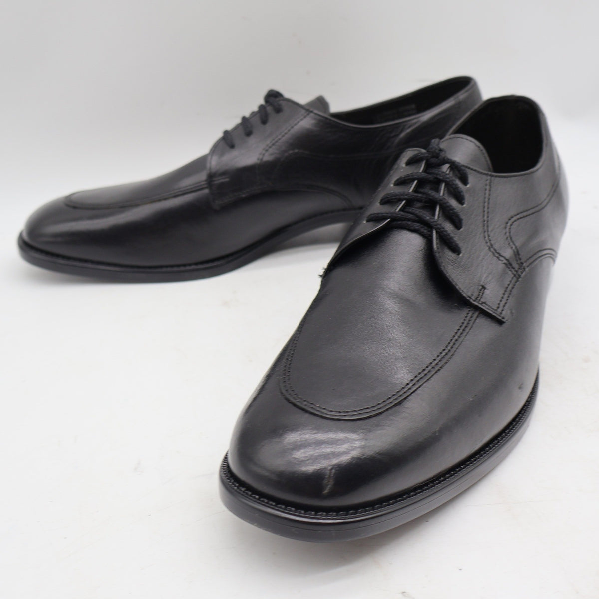 Barclay Oxford Dress Shoes Mens 12 D Vintage Black Leather U-Toe Deadstock 48011 - take2supply