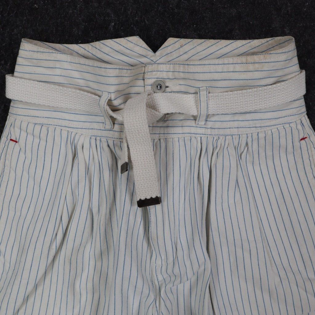 Lee Vintage 90s Striped Shorts Girls 14 White Blue Cotton High Waist Deadstock - take2supply