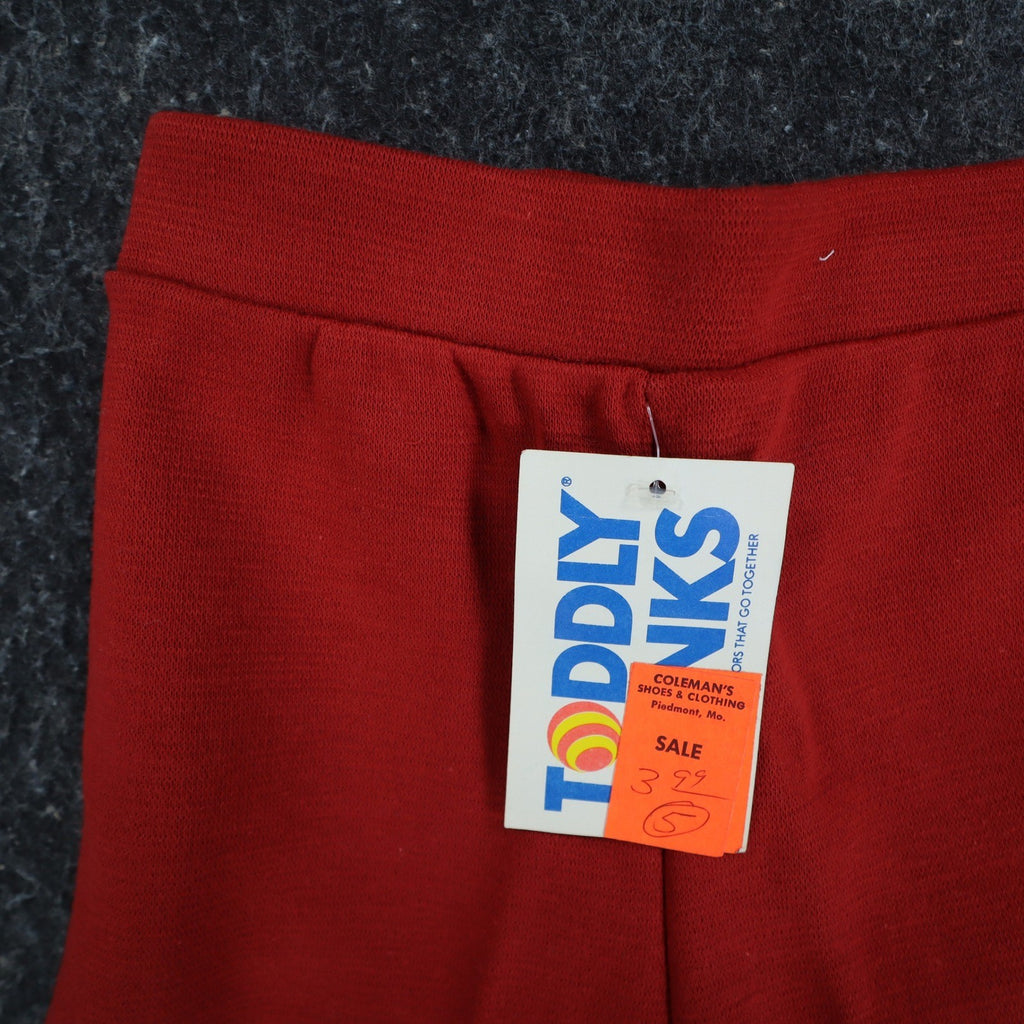 Toddy Winks Vintage Boys 5 Red Flare Pants Cotton Blend NWT USA - take2supply
