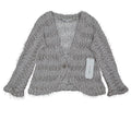 Erin London Cardigan Womens Small Stone Metallic Eyelash Fuzzy Knit Bell Sleeve - take2supply