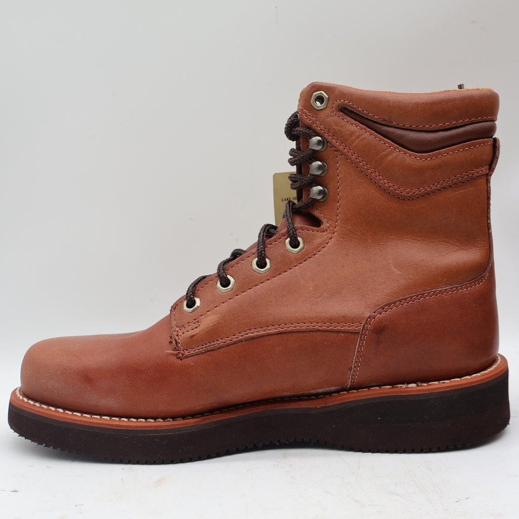 Lake of the Woods 3900 Work Boots Mens 10.5 D Vintage Brown Leather Lace Up New - take2supply