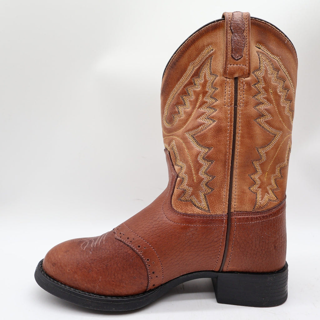 Old West 1936 Western Boots Kids 3.0 Brown Leather NWT - take2supply