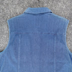 Links Denim Vest Womens XL Blue Stretch Button Front Sleeveless Jean Jacket NEW - take2supply