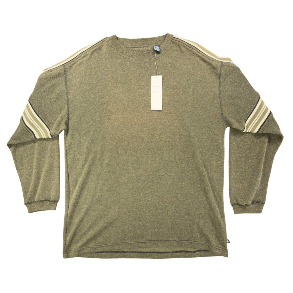 Ferruche Y2K Long Sleeve Shirt Mens XL Olive Green Striped Pullover NWT C417 - take2supply