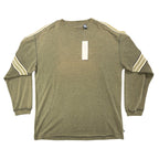 Ferruche Y2K Long Sleeve Shirt Mens XL Olive Green Striped Pullover NWT C417 - take2supply