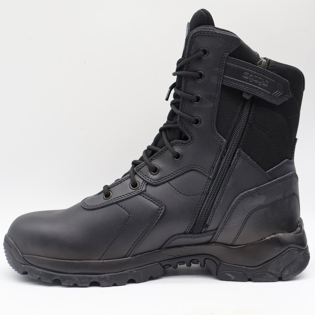 Battle Ops BOPS8001 Tactical Boot Mens 12 M/W Waterproof Side-Zip Black Leather - take2supply