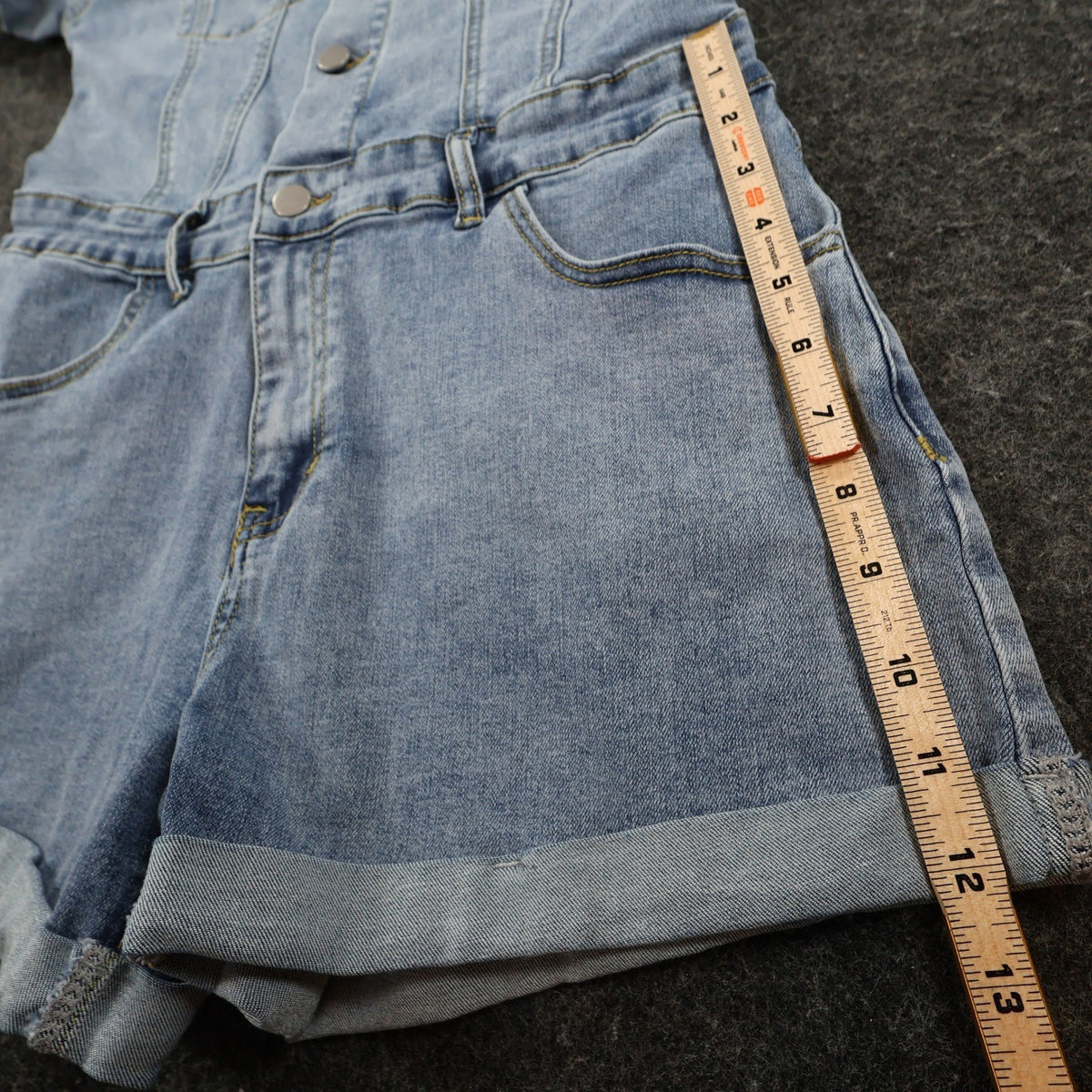 Jeans Romper Womens Small Light Blue Denim Cotton Blend Slim Fit Utility - take2supply