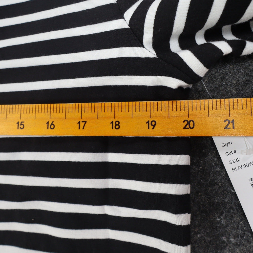 Links Womens S Black White Striped Full Zip Knit Jacket Stretch NWT - take2supply