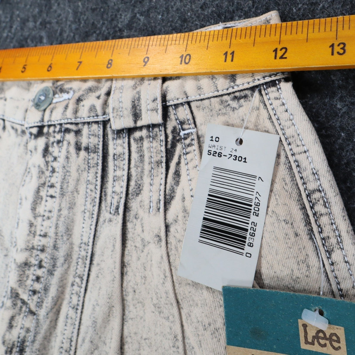 Lee Trekker Short Boys 10 Vintage 90s Cold Black Acid Wash Cotton Relaxed Fit - take2supply