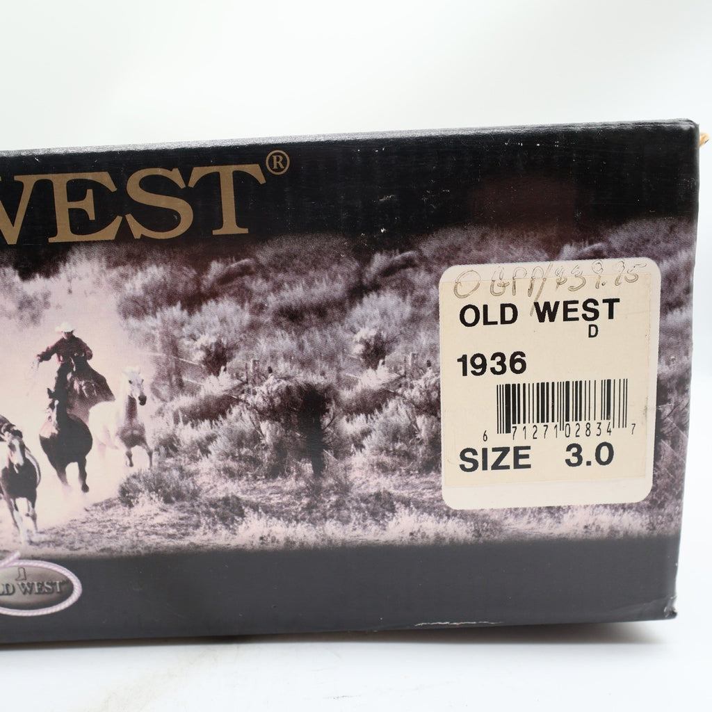 Old West 1936 Western Boots Kids 3.0 Brown Leather NWT - take2supply