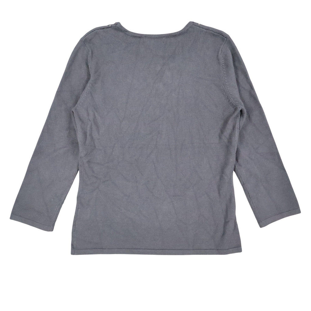 Carducci Beaded Embellished Top Womens Size S Black Rayon Blend 3/4 Sleeve NEW - take2supply