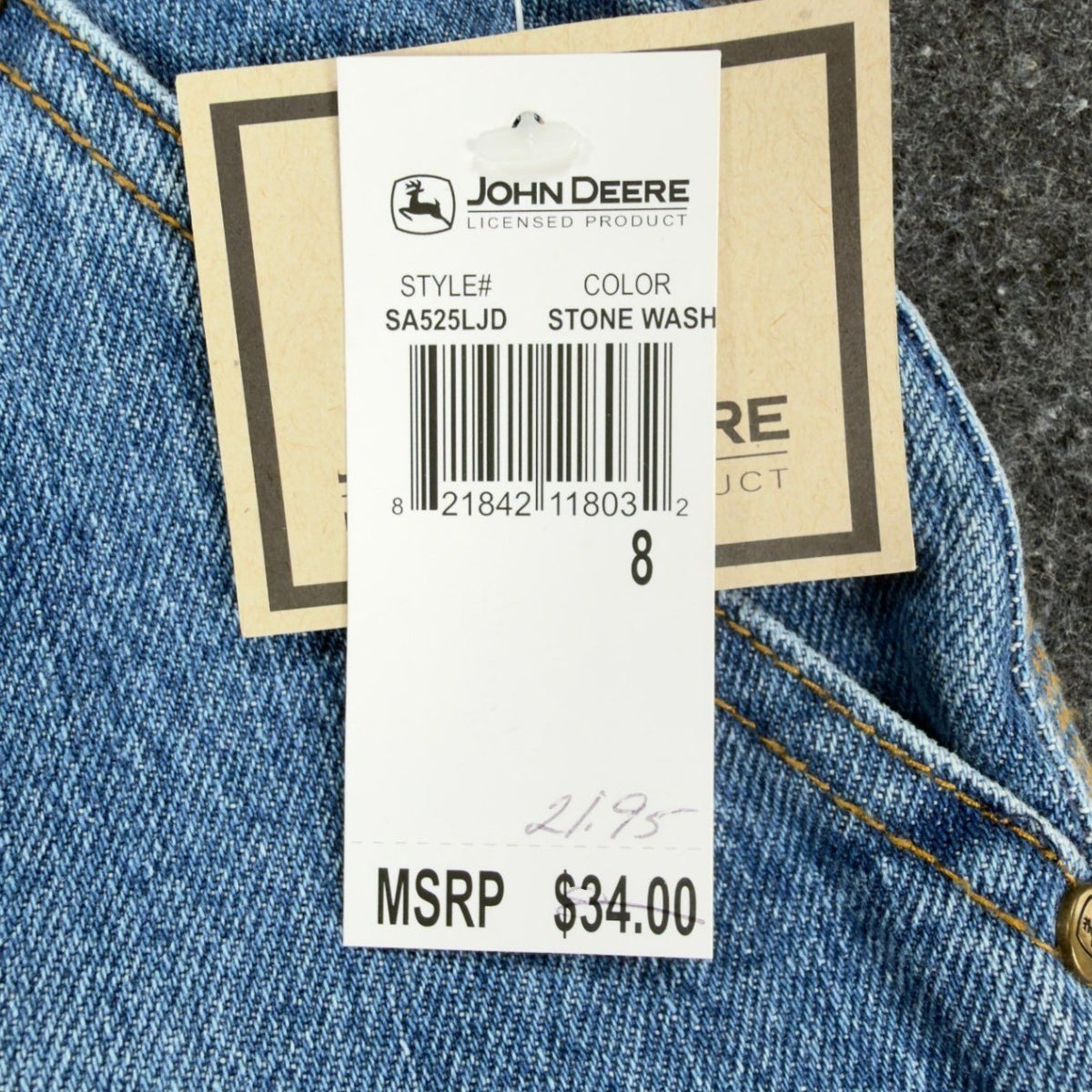 John Deere Y2K Carpenter Denim Shorts Boys 8 Stone Wash NWT Rugged Workwear - take2supply