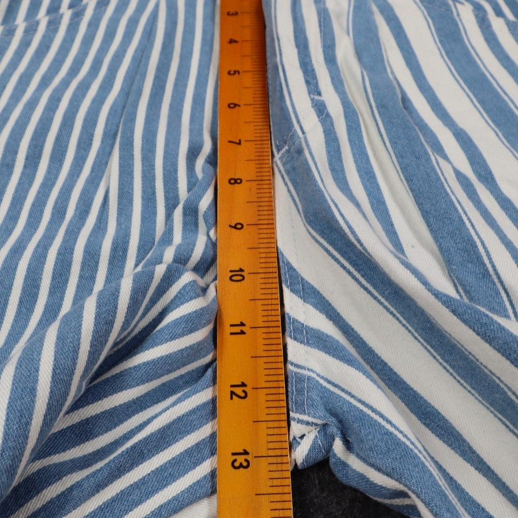 Lee Striped Shorts Girls 14 Slim Vintage 90s Blue White Cotton Loose Fit NWT - take2supply