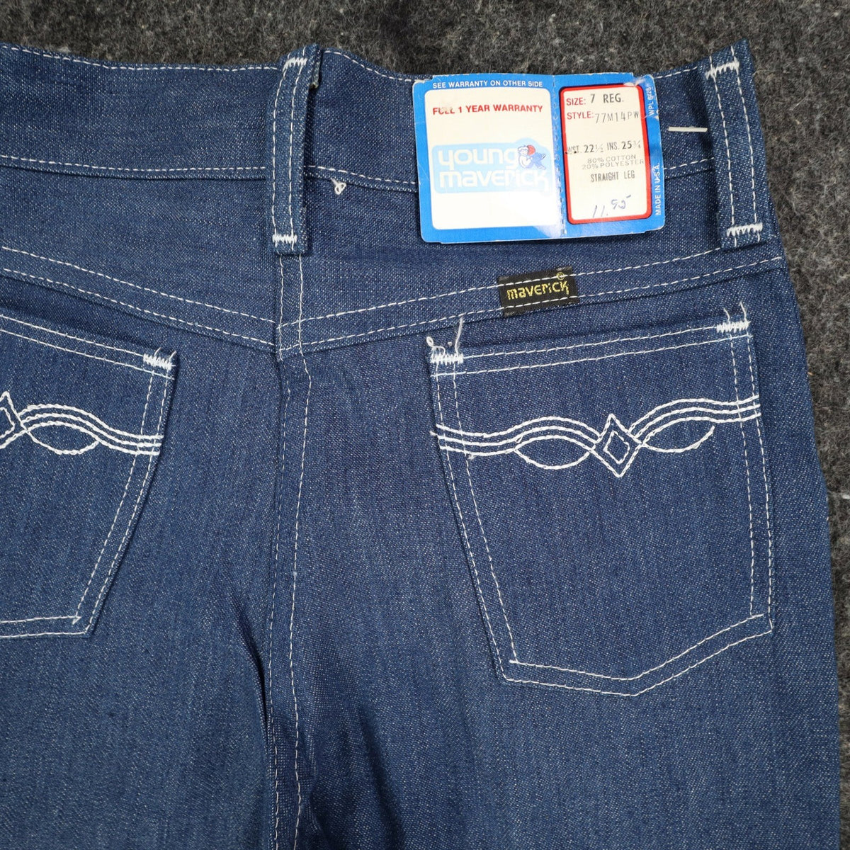 Vintage Young Maverick Boys Jeans 7 Regular Blue Straight Leg USA NWT - take2supply
