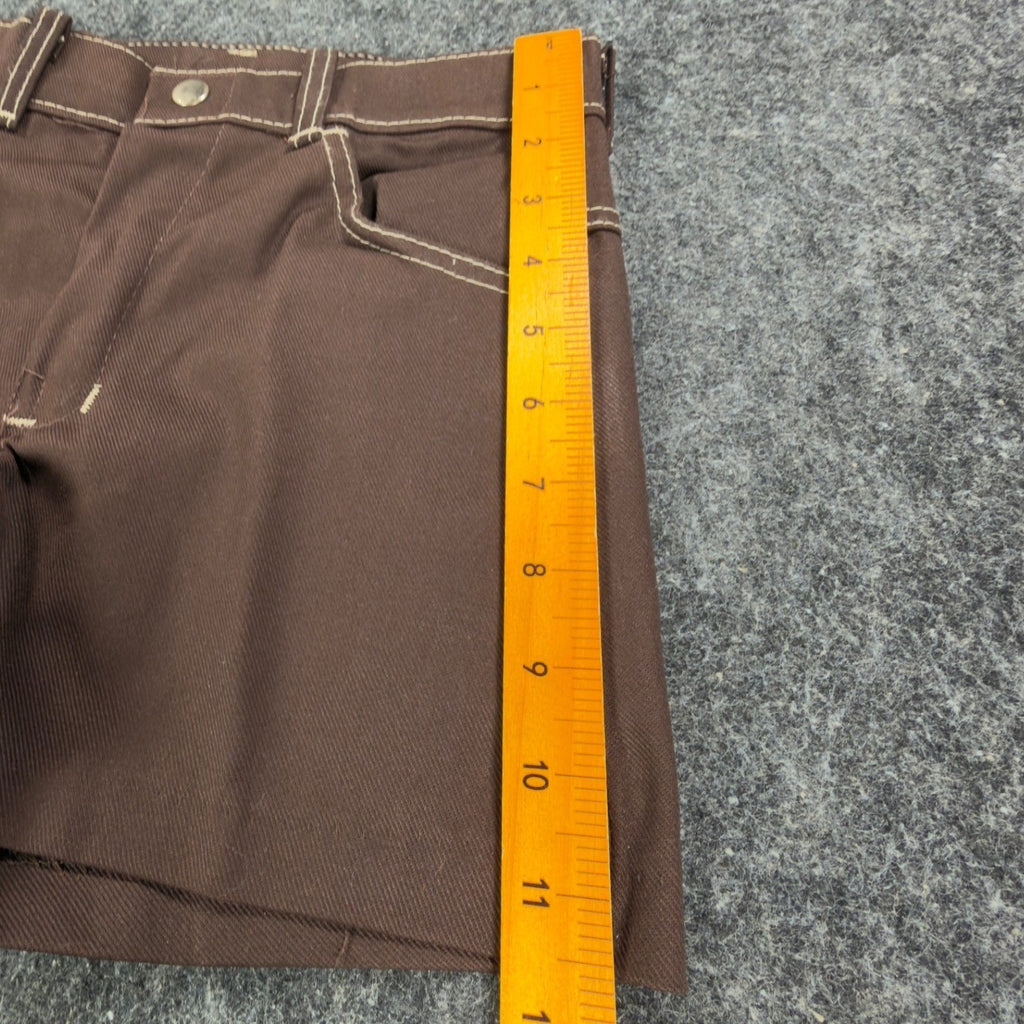 Linchers Vintage 70s Shorts Boys W27 Brown Cotton Poly NWT Deadstock USA Made - take2supply