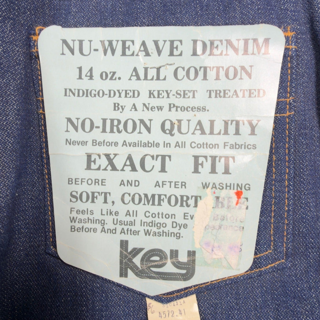 Key Vintage 70s Flare Jeans Boys 16 Reg W 27 L 29 Blue Cotton Deadstock NWT - take2supply