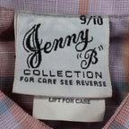 Jenny B Collection Plaid Shirt Womens 9/10 Vintage 80s Pink Pastel Short Sleeve - take2supply