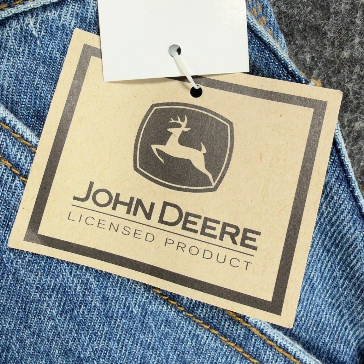John Deere Y2K Carpenter Denim Shorts Boys 16 Stone Wash Blue NWT Vintage Style - take2supply