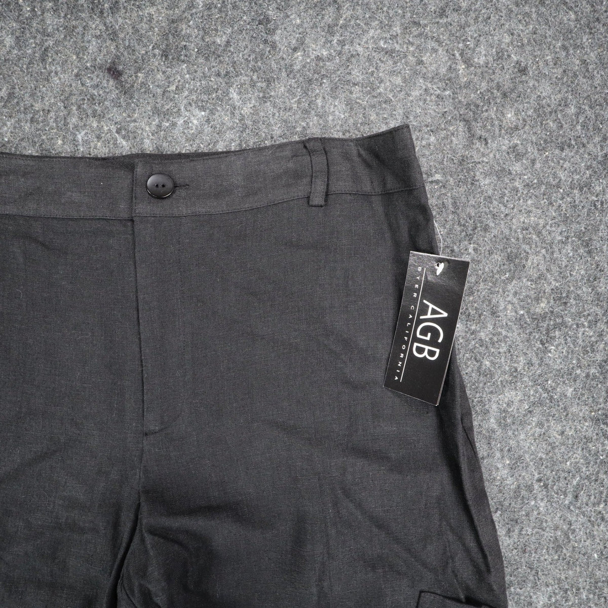 AGB Byer California Cargo Pants Womens 10 Y2K Black Linen Blend Utility Trousers - take2supply