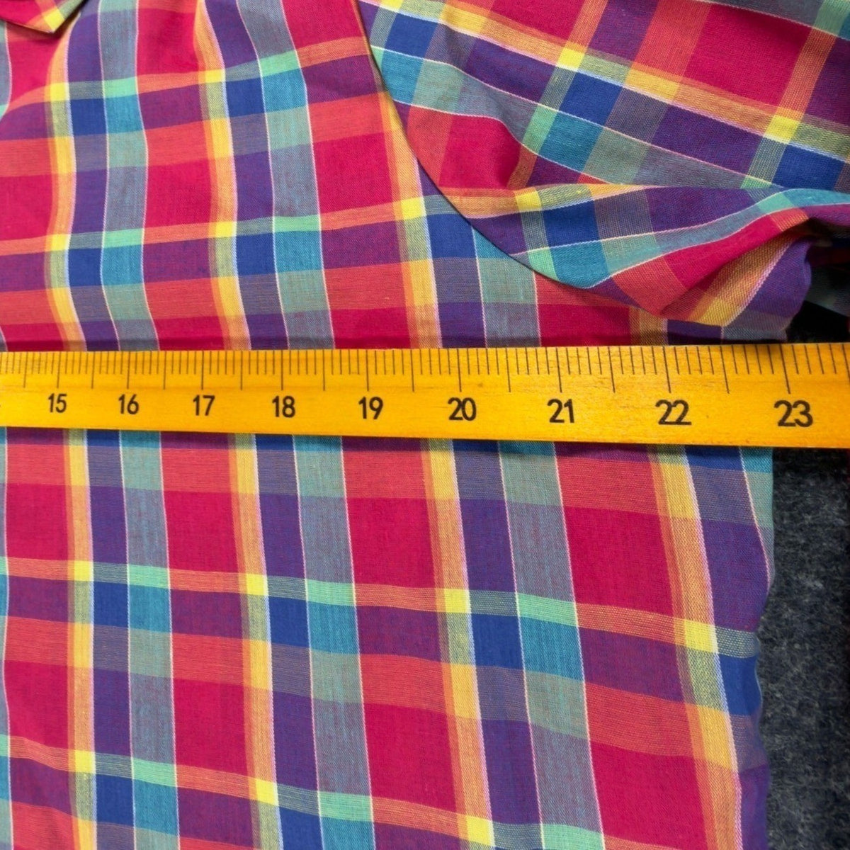 Sunny Shores Vintage 80s Bow Blouse Womens 18 Multi Plaid NWT Deadstock - take2supply