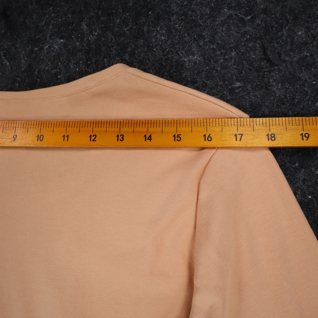 Nikki 3/4 Sleeve Top Womens Small Sandy Peach Embroidered Leaf Rhinestone NWT - take2supply