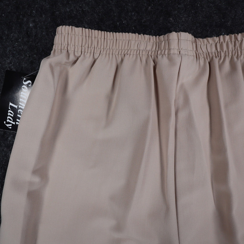 Southern Lady Pants Womens 12 Tan Pull On Elastic Waist Straight Leg NWT NOS - take2supply