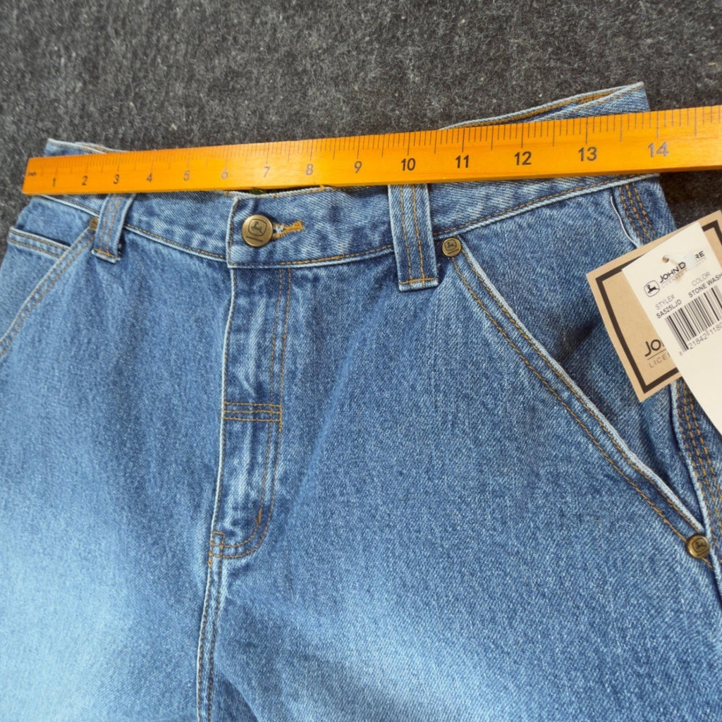 John Deere Carpenter Shorts Kids Size 16 Stone Wash Denim Blue Cotton NWT - take2supply