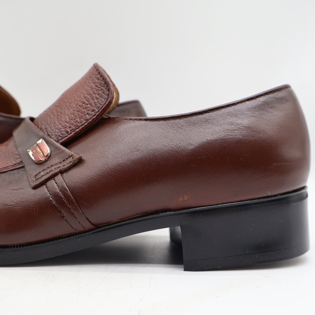 Barclay Loafers Mens 7.5 D Vintage Brown Leather Slip On Dress Shoes 95182 - take2supply