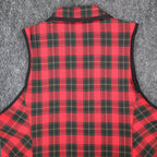 Lucia Plaid Vest Womens Size 12 Vintage 90s Red Tartan Button Front Made in USA - take2supply