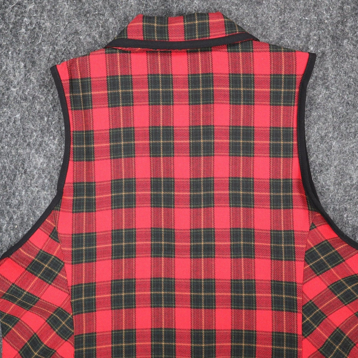 Lucia Plaid Vest Womens Size 12 Vintage 90s Red Tartan Button Front Made in USA - take2supply