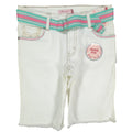 Levi's Y2K Denim Bermuda Shorts Girls 10 White Ramie Blend NWT - take2supply