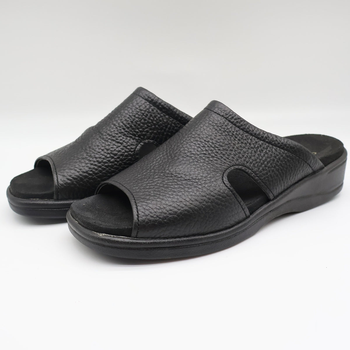 Dexter Comfort Classic Sandals Womens 7.5 Vintage Black Tumbled Leather Slides - take2supply