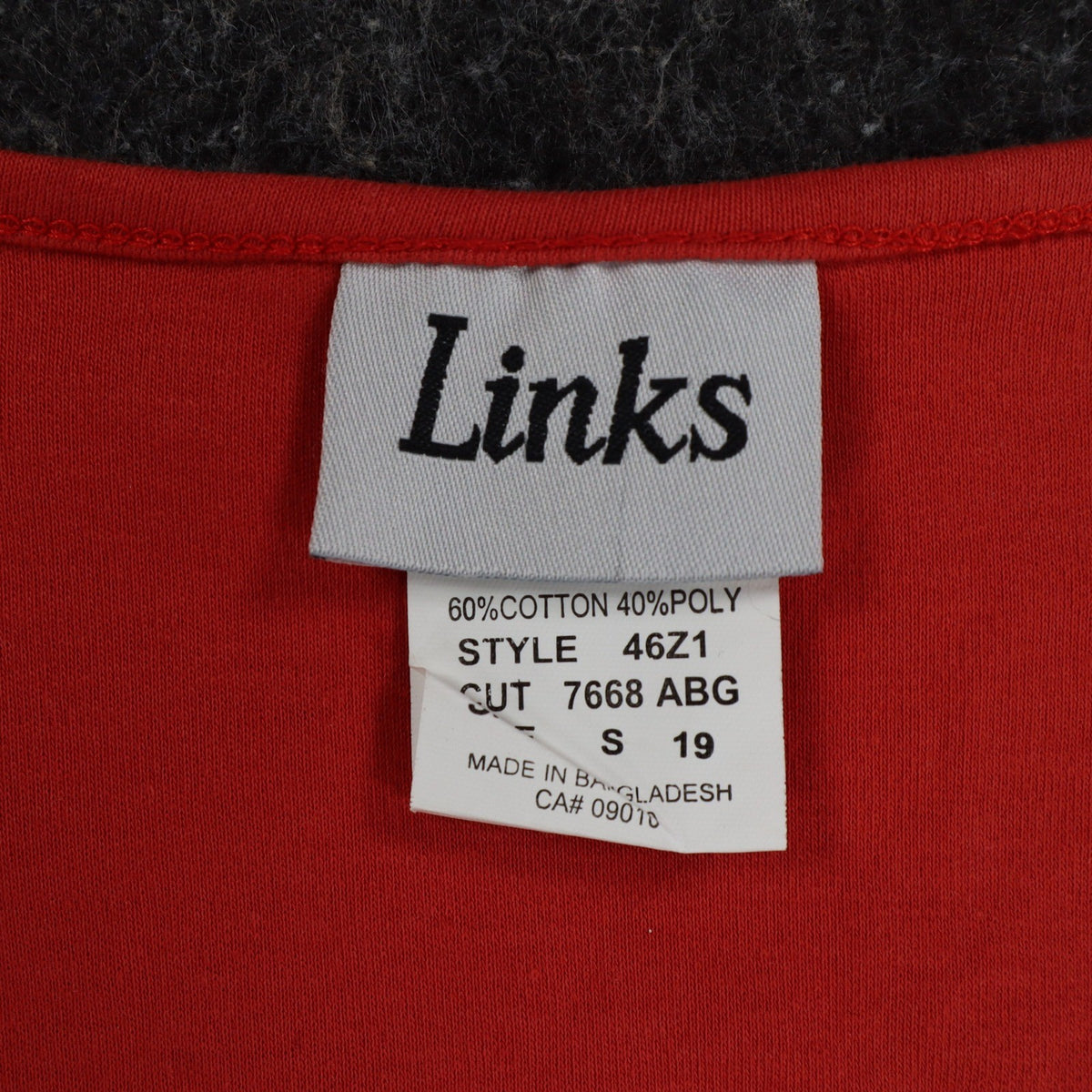 Links 3/4 Sleeve V-Neck Top Small Vintage Y2K Red Beaded Embellished - take2supply