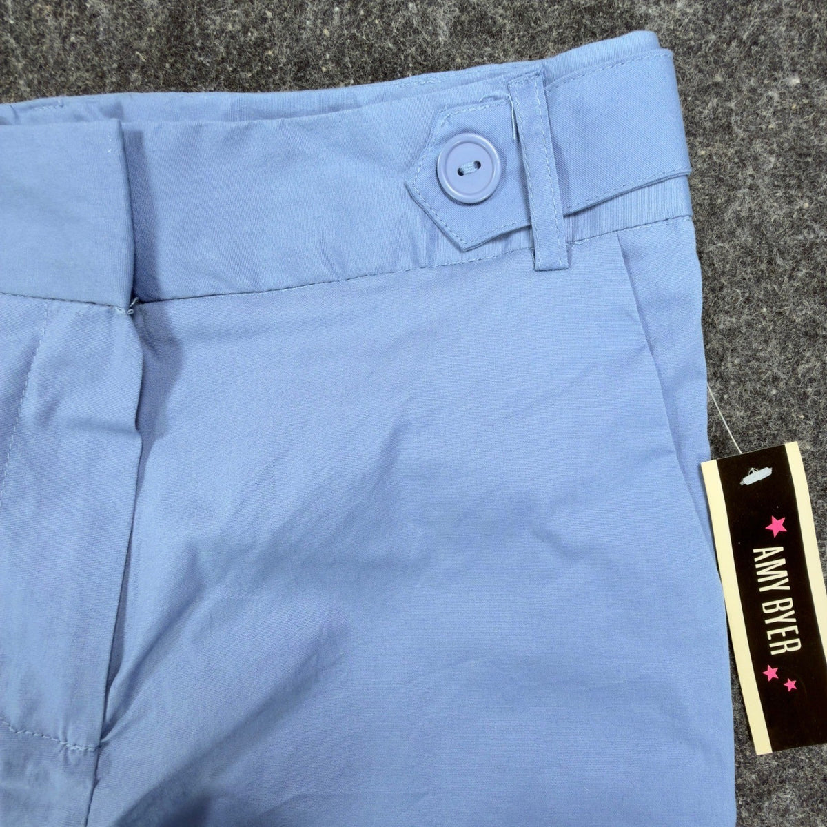 Amy Byer Y2K Bermuda Shorts Girls 12 Blue Cotton Stretch Cuffed New - take2supply