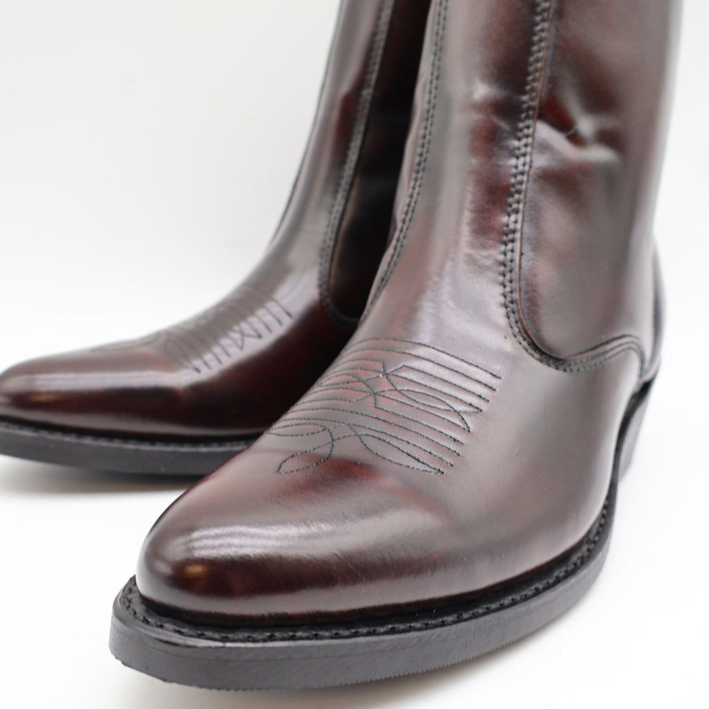 Laredo Zip Trucker Boots Mens 9.5 D Burnt Apple Leather Western Cowboy 62008 - take2supply