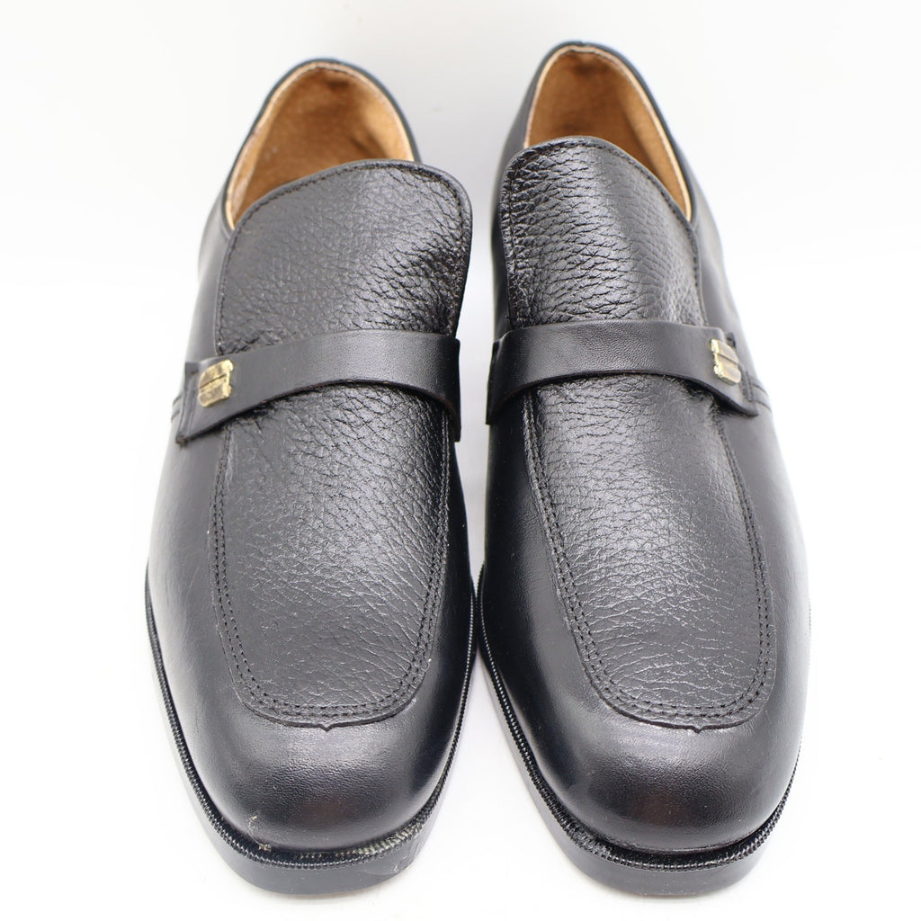 Barclay Slip On Loafers Mens 7 D Vintage Black Leather PermaSole USA 95183 - take2supply