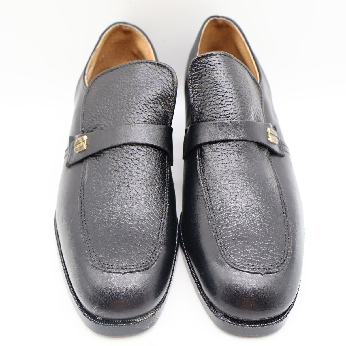 Barclay Slip On Loafers Mens 7 D Vintage Black Leather PermaSole USA 95183 - take2supply